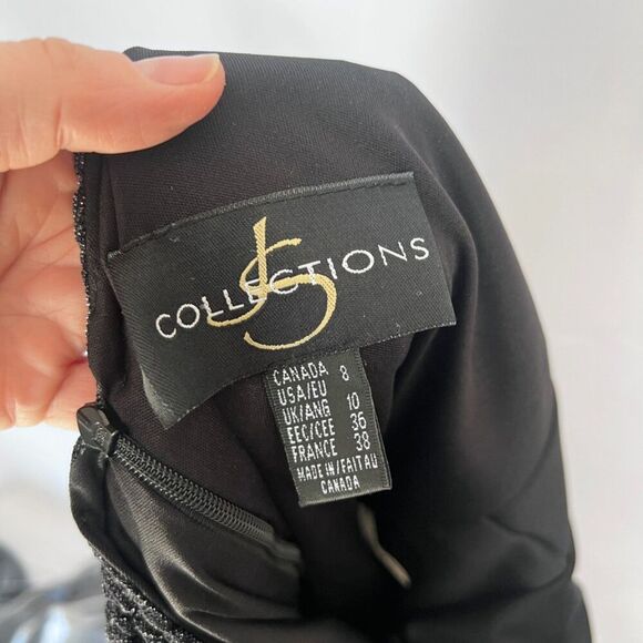 JS Collections Stretchy Bodice Taffeta Skirt Formal Evening Gown Size 8 - Picture 10 of 12